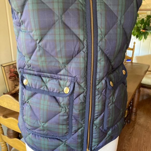 J.CREW Excursion Vest Black Watch Plaid Med - Picture 3 of 11